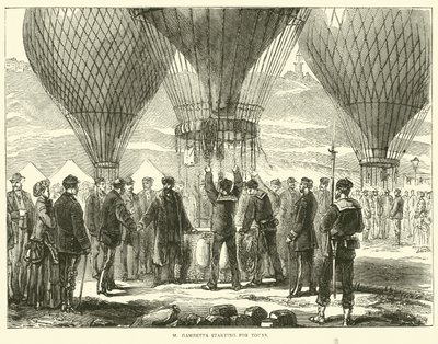 M. Gambetta Starting for Tours, November 1870 by English School