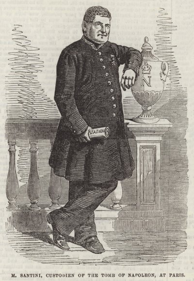 M Santini, Custodian of the Tomb of Napoleon, at Paris by English School