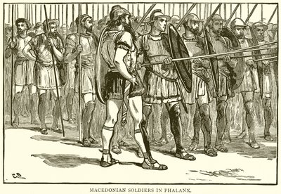 Macedonian Soldiers in Phalanx by English School