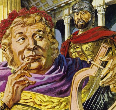 Mad emperor Nero asked Tigellinus to set fire to Rome by English School