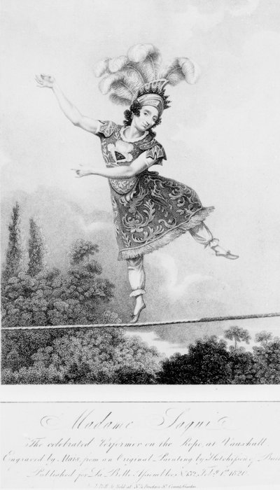 Madame Saqui, the Celebrated Performer on the Rope at Vauxhall Gardens, London by English School