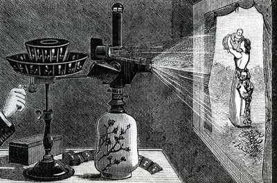 Magic Lantern projecting a maternal scene by English School
