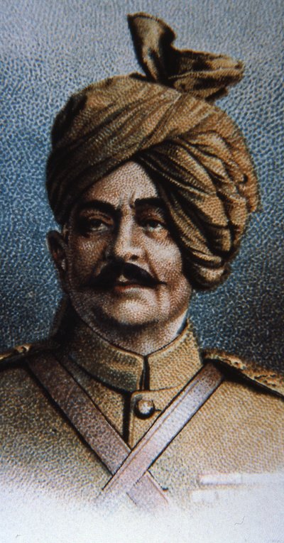 Maharajah Sir Pertab Singh, Colonel of the Jodhpur Lancers by English School