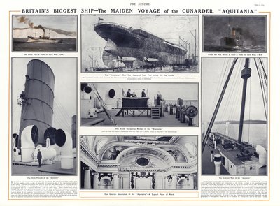 Maiden Voyage of the Cunard Liner Aquitania, 1914 by English School