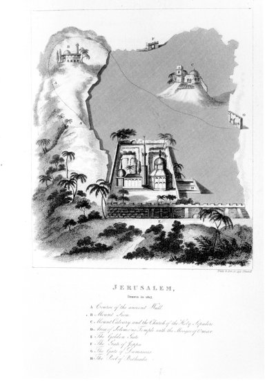 Major Landmarks of Jerusalem from the Gospel Story, from Letters from Palestine by English School