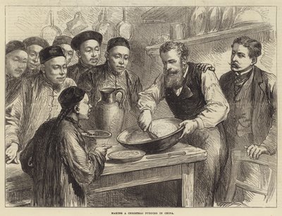Making a Christmas pudding in China by English School