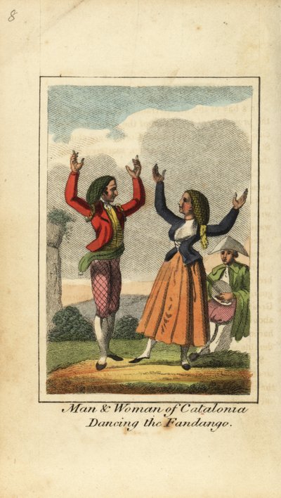 Man and Woman of Catalonia Dancing the Fandango by English School