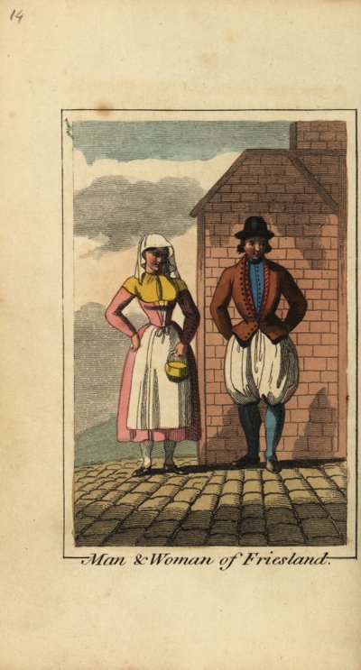 Man and Woman of Friesland, Holland by English School