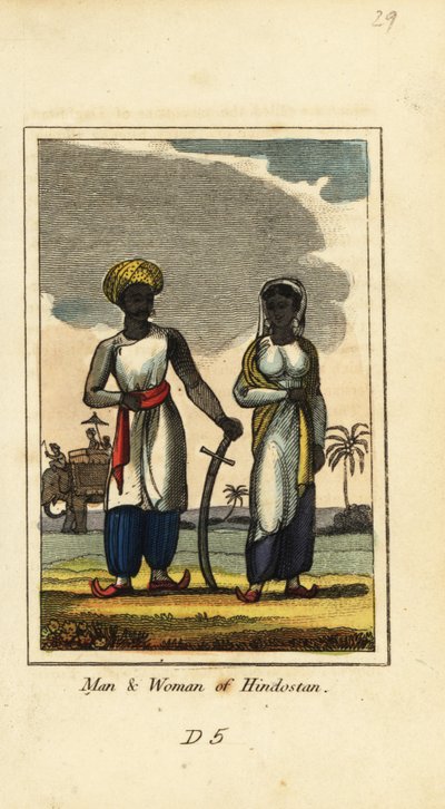 Man and woman of Hindostan or Hindustan by English School
