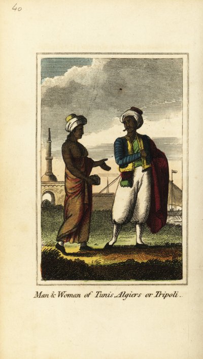 Man and Woman of Tunis, Algiers or Tripoli by English School