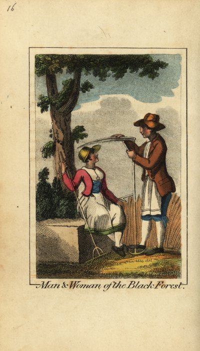Man and Woman of the Black Forest, Germany by English School