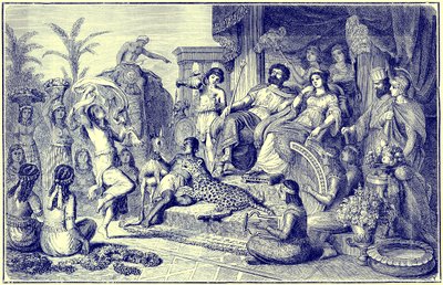 Manners and Customs of Later Greece - A Festive Household (illustration from The Illustrated History of the World, published c.1880) by English School
