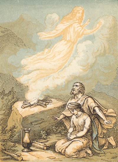 Manoah and his Wife by English School