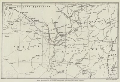 Map of Afghanistan and the Adjacent Territories of Russian Turkestan, Persia, and India by English School