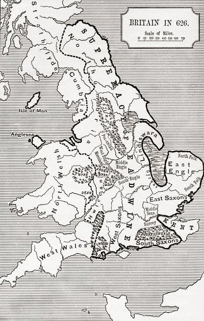 Map of Britain in 626, from 