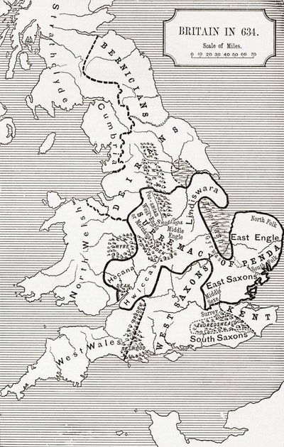 Map of Britain in 634, from 