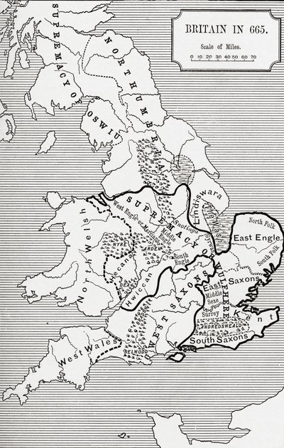 Map of Britain in 665, from 