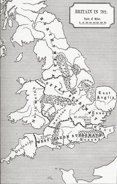 Map of Britain in 792, from 