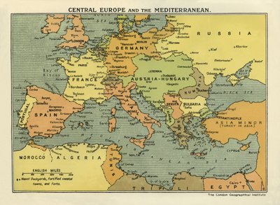 Map of Central Europe and the Mediterranean, from 