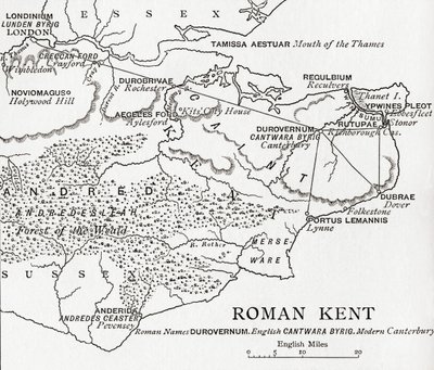 Map of Roman Kent, England, from 