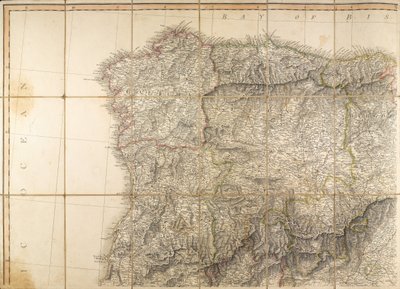 Map of Spain said to have been used by the Duke of Wellington by English School