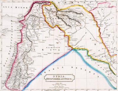 Map of Syria, Mesopotamia, Assyria, from 