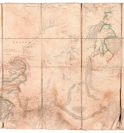 Map of the Congo region, from an album belonging to Henry Morton Stanley by English School