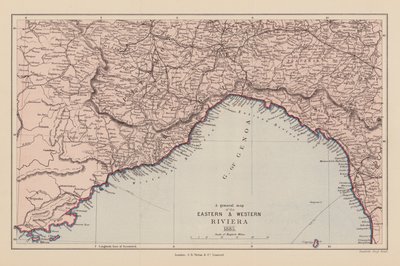 Map of the Eastern and Western Riviera by English School