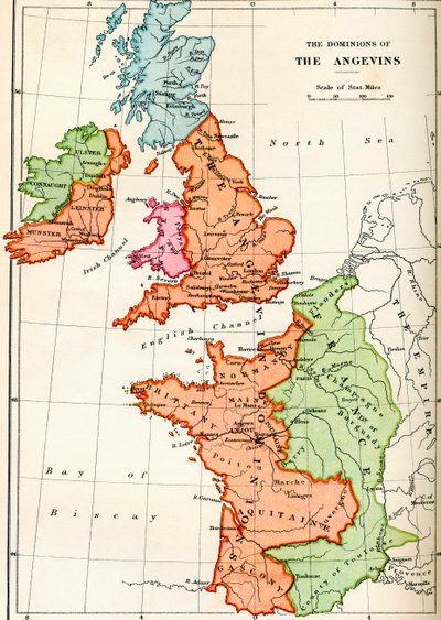 Map of the Dominions of the Angevins, from 
