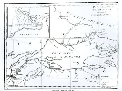 Map of the parts of Europe and Asia adjacent to Constantinople, from 