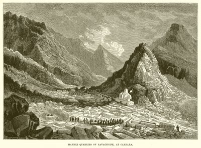 Marble Quarries of Ravaccione, at Carrara by English School