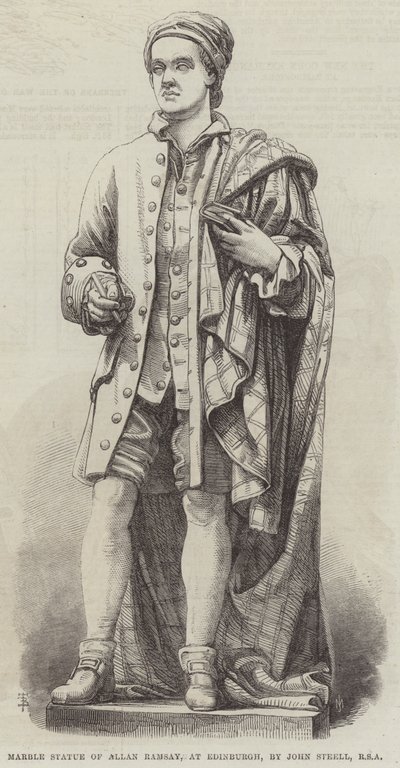 Marble Statue of Allan Ramsay, at Edinburgh by English School