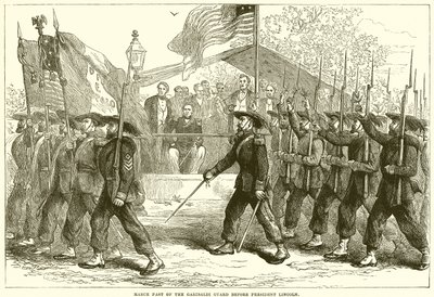 March Past of the Garibaldi Guard Before President Lincoln by English School