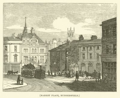 Market Place, Huddersfield by English School