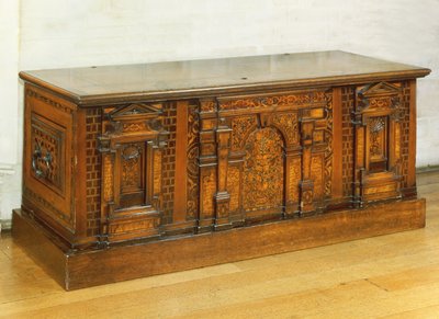 Marquetry Nonsuch chest by English School