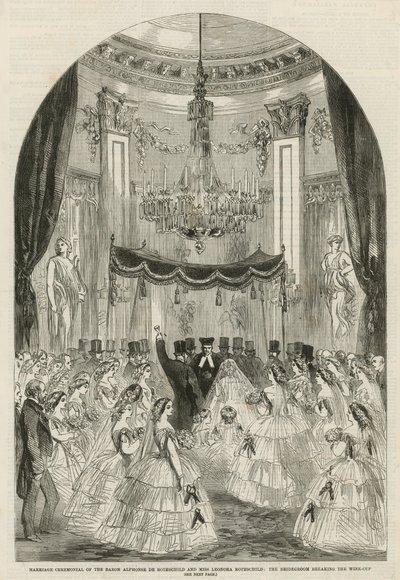 Marriage ceremonial of the Baron Alphonse de Rothschild and Miss Leonora Rothschild by English School