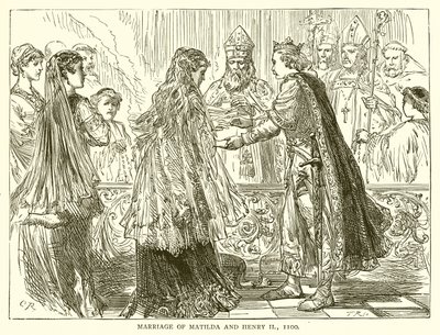 Marriage of Matilda and Henry II, 1100 by English School