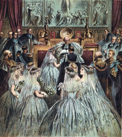 Marriage of the Prince of Wales (who became King Edward VII of England) with Alexandra of Denmark (Alexandra Caroline Marie Charlotte Louise Julie of Schleswig-Holstein-Sonderburg-Glucksbourg) by English School