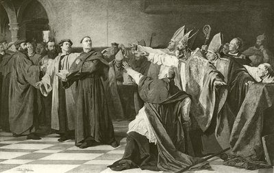 Martin Luther Before the Council of Worms (engraving) by English School
