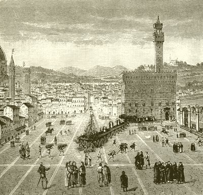 Martyrdom of Savonarola by English School