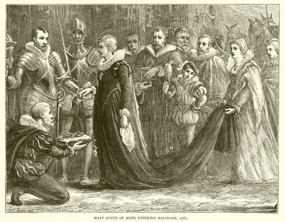 Mary Queen of Scots entering Holyrood, 1561 by English School