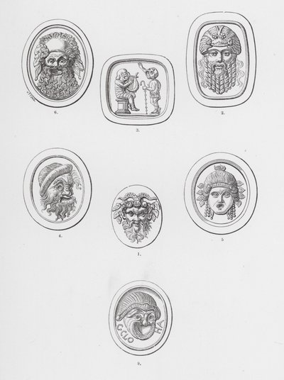 Masks (engraving) by English School