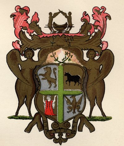 Masonic Banner in the possession of the Lodge of York, c.1776, from The History of Freemasonry, volume II, published by Thomas C. Jack, London, 1883 by English School
