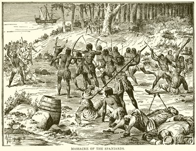 Massacre of the Spaniards by English School