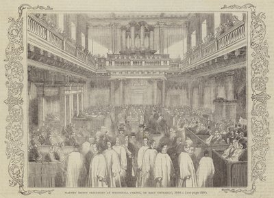 Maundy Money Procession at Whitehall Chapel, on Holy Thursday, 1844 by English School
