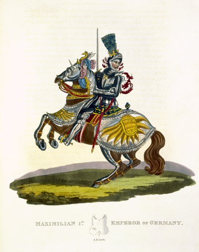 Maximilian I, King of Germany and Holy Roman Emperor (1459-1519) 1498, from Ancient Armour by Samuel Rush Meyrick, 1824 by English School