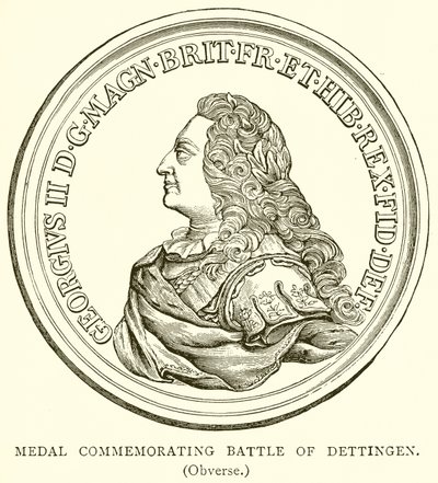 Medal Commemorating Battle of Dettingen (Obverse) by English School