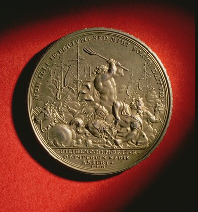Medal commemorating the Battle of La Hogue in 1692 by English School