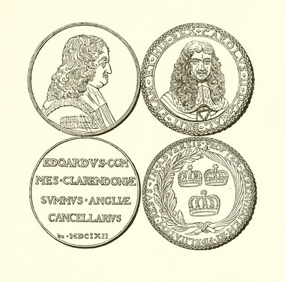 Medal of Clarendon and Medal in Commemoration of the Restoration by English School