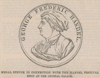 Medal struck in connection with the Handel Festival held at the Crystal Palace by English School
